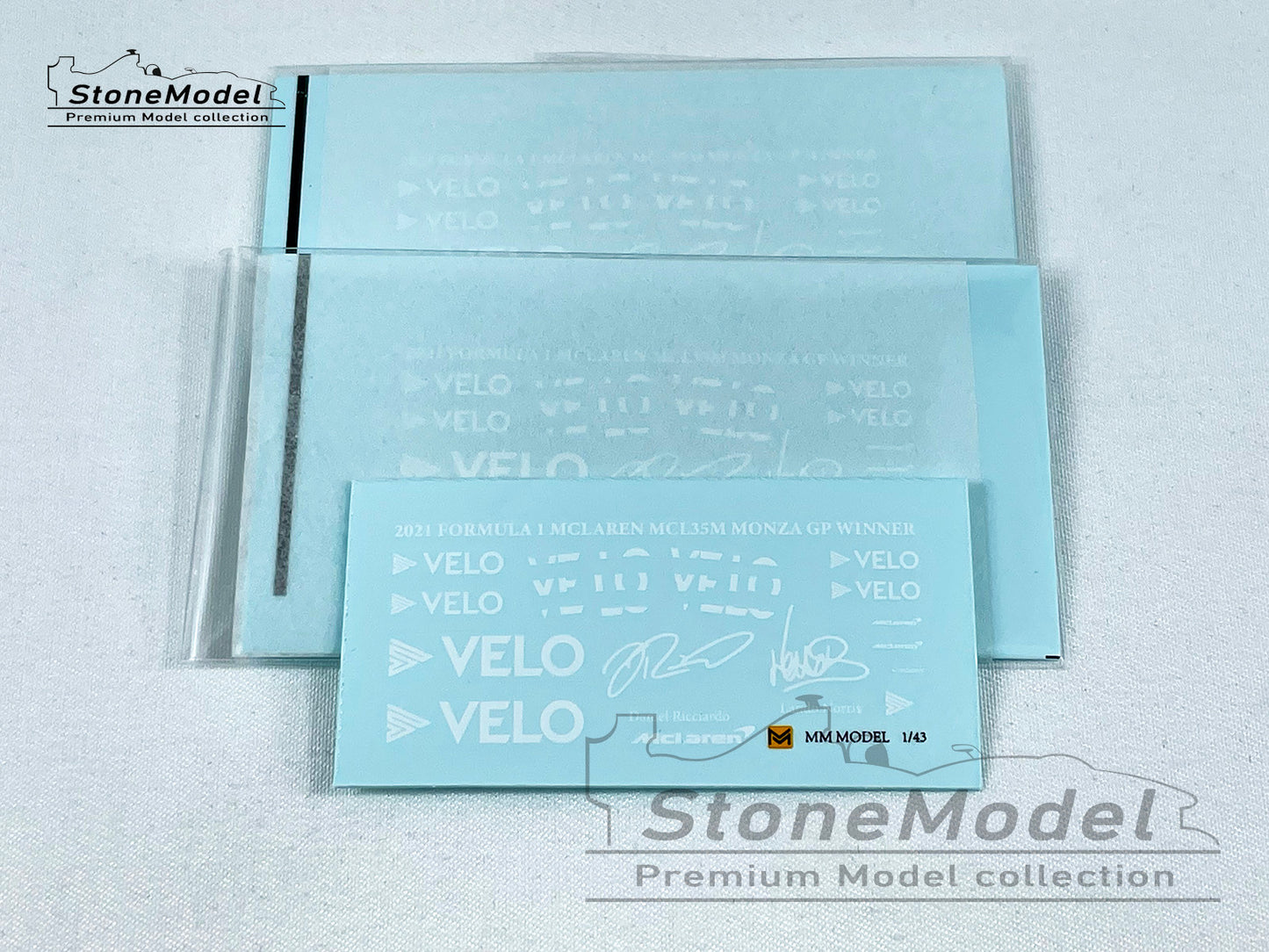 Decal for 1:43 Mclaren F1 MCL35M Italy 2021 Norris Ricciardo MINICHAMPS & Spark