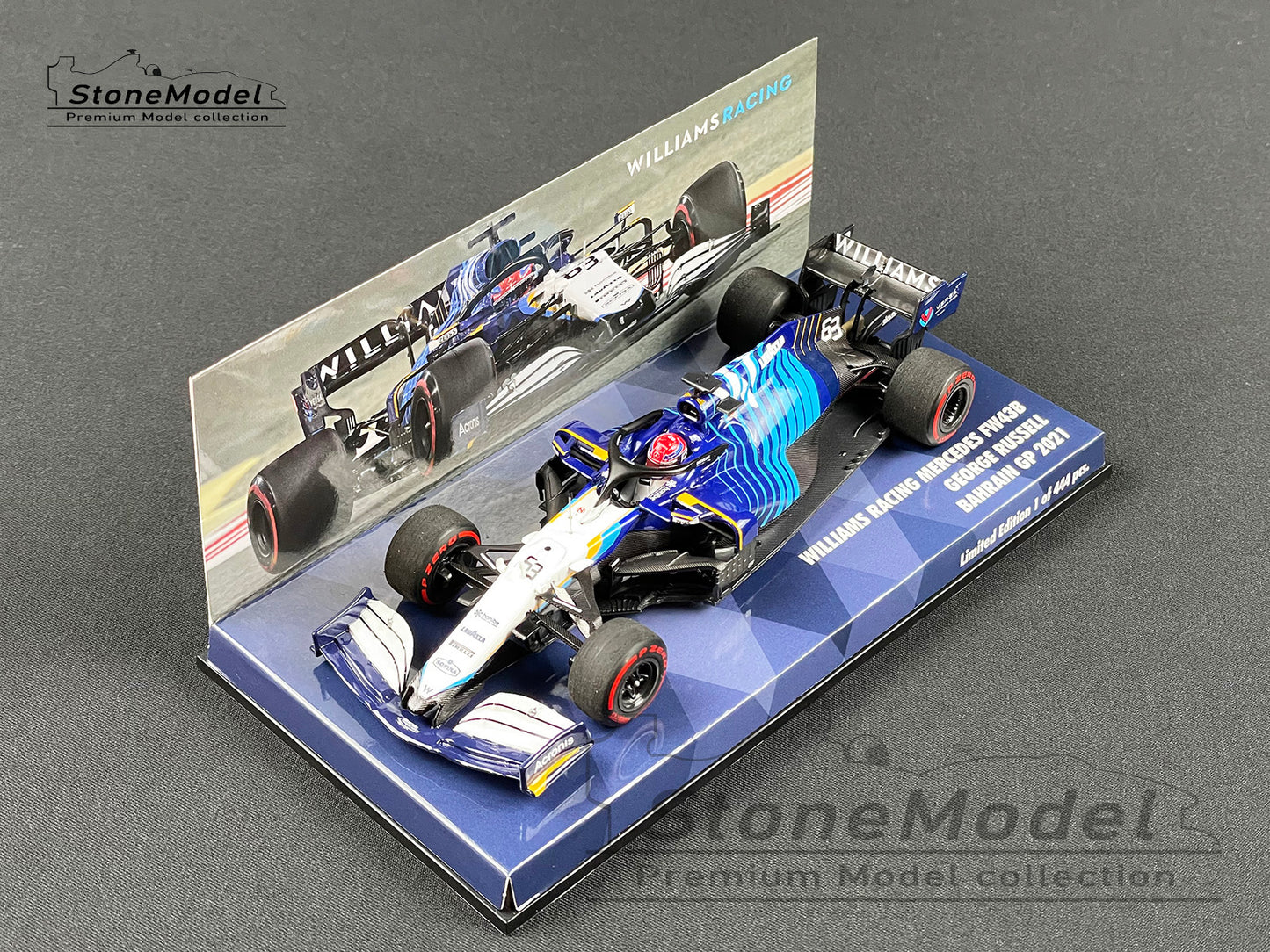 Williams F1 FW43B #63 George Russell Bahrain GP 2021 1:43 MINICHAMPS 447210163