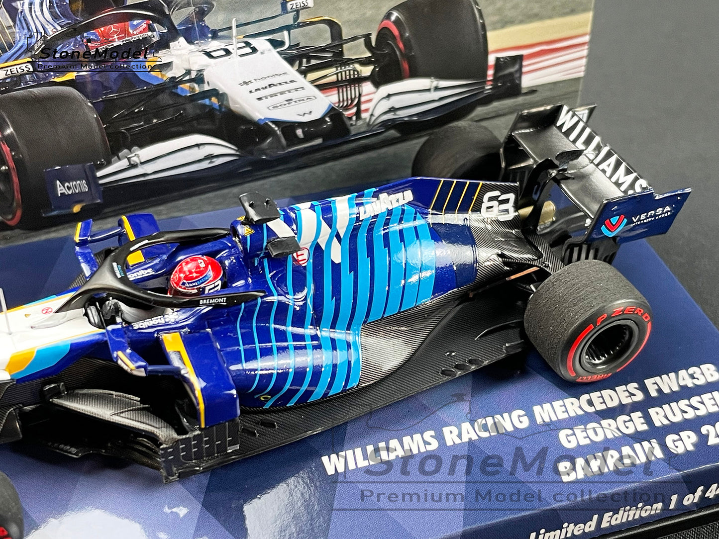 Williams F1 FW43B #63 George Russell Bahrain GP 2021 1:43 MINICHAMPS 447210163