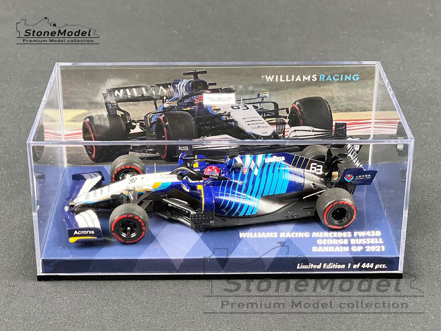 Williams F1 FW43B #63 George Russell Bahrain GP 2021 1:43 MINICHAMPS 447210163