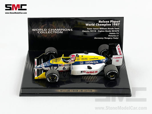 Williams F1 FW11B #6 Nelson Piquet Italy 1987 World Champion 1:43 MINICHAMPS