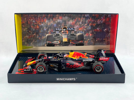 2021 F1 World Champion #33 Max Verstappen Red Bull RB16B Netherlands Dutch 1:18 MINICHAMPS Gift Box