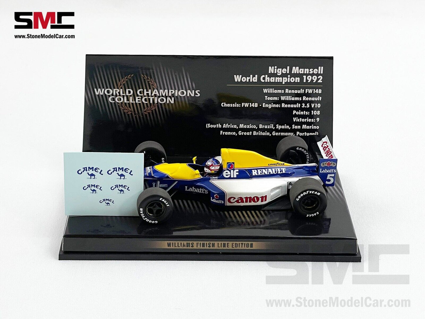 Williams Renault F1 FW14B #5 Nigel Mansell 1992 World Champion 1:43 MINICHAMPS