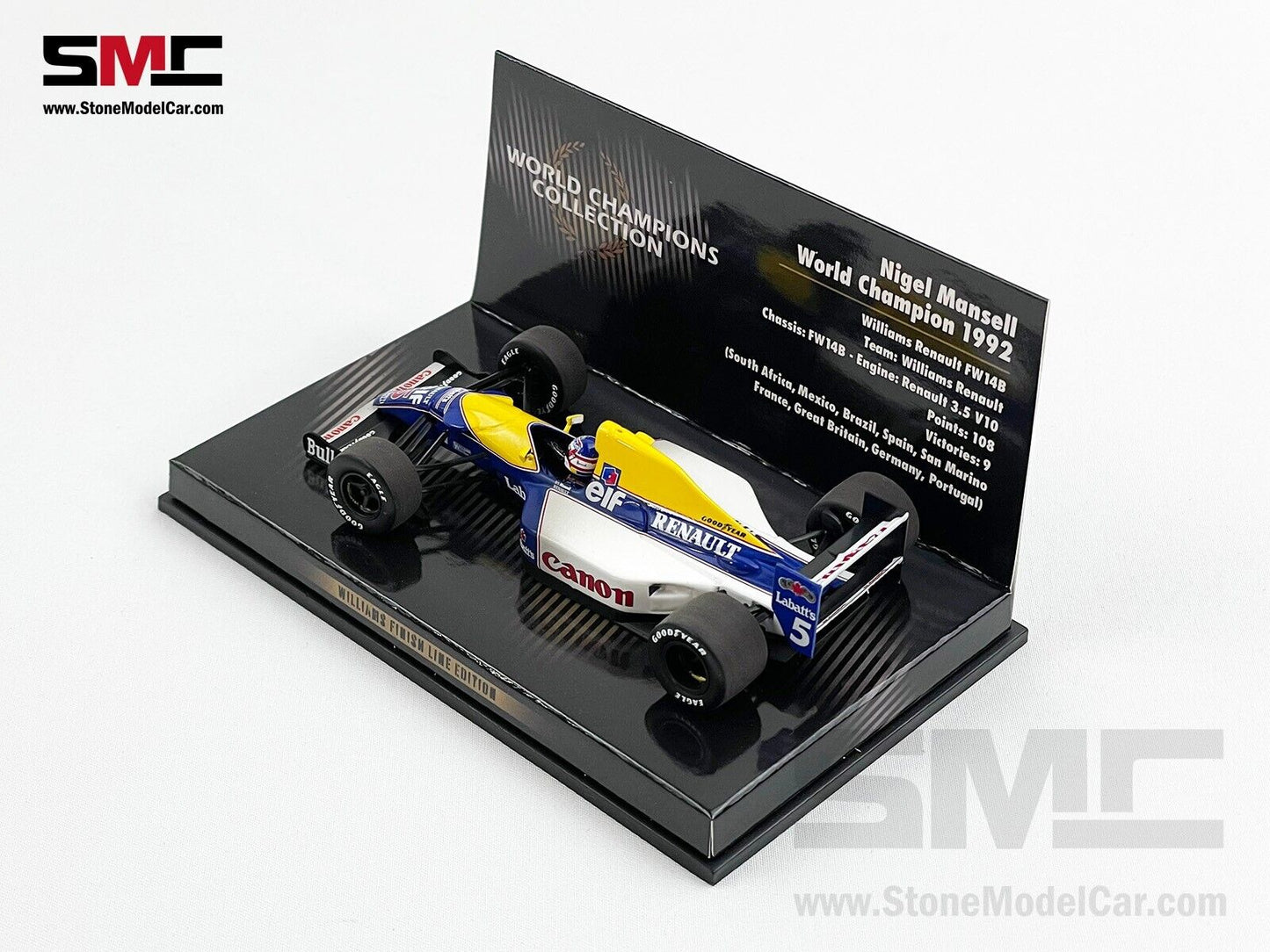 Williams Renault F1 FW14B #5 Nigel Mansell 1992 World Champion 1:43 MINICHAMPS