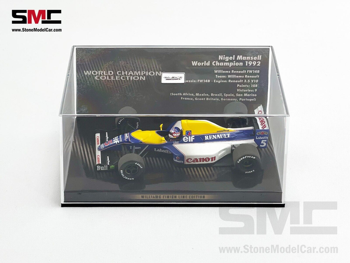 Williams Renault F1 FW14B #5 Nigel Mansell 1992 World Champion 1:43 MINICHAMPS
